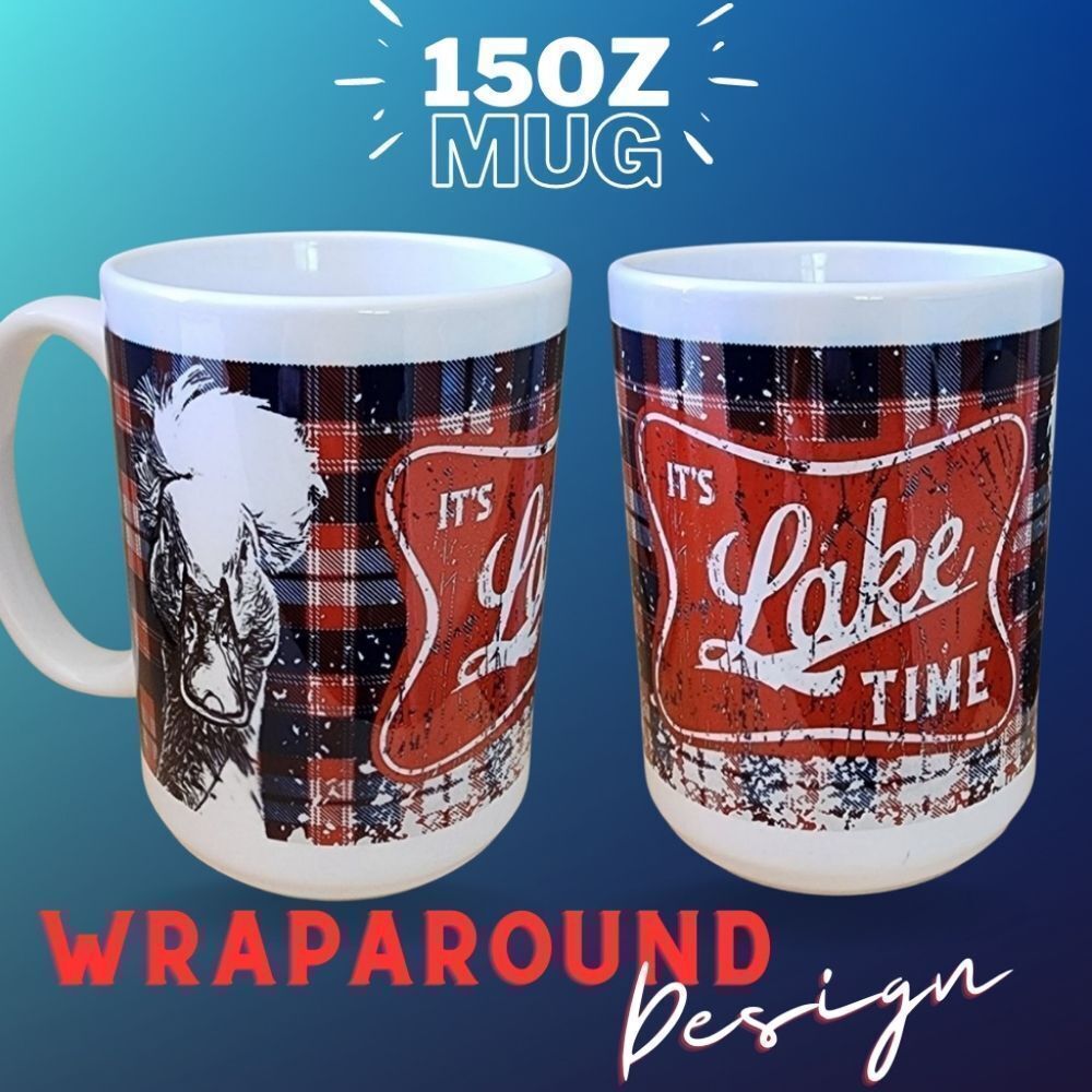 NEW Coffee Mug Cup 15oz Large CoffeeShop Lake Home Housewarming Gift Under 30